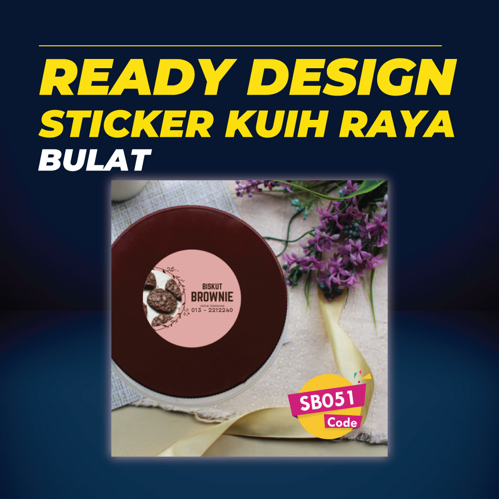 Ready Design Sticker Kuih Raya Bulat FLEXISPRINT