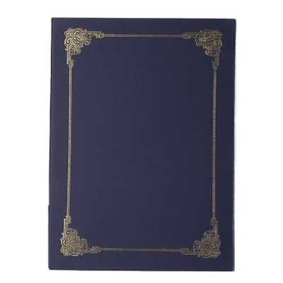 Hard Cover Certificate Holder - Blue - B.SG