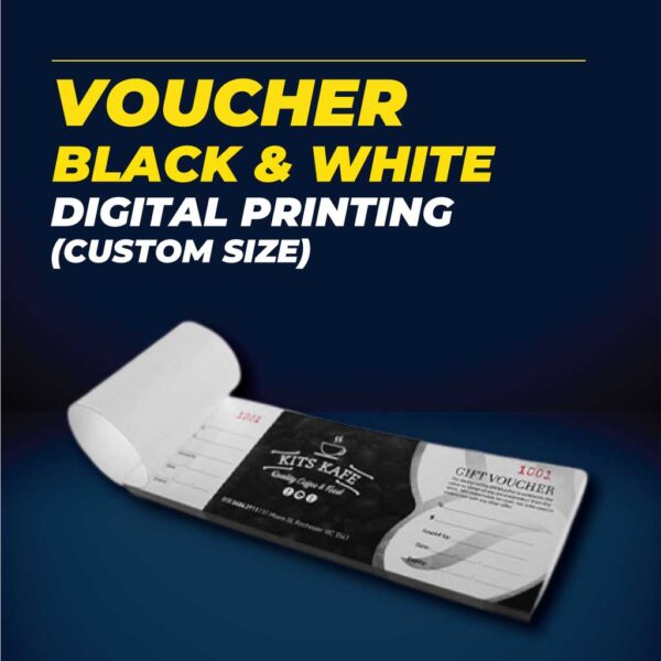 Voucher Black & White (Custom Size) – Digital Printing